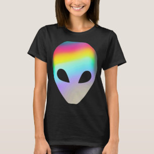 Camiseta Alien Head Rave Face Colorful Belige UFO Costume
