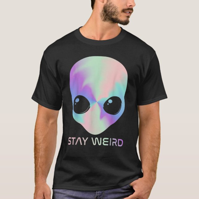 Camiseta Alien Head Stay Weird Alien Space Lograr Niños (Anverso)
