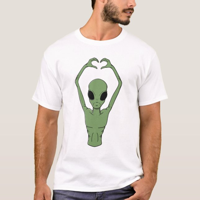 Camiseta Alien Heart Pose (Anverso)