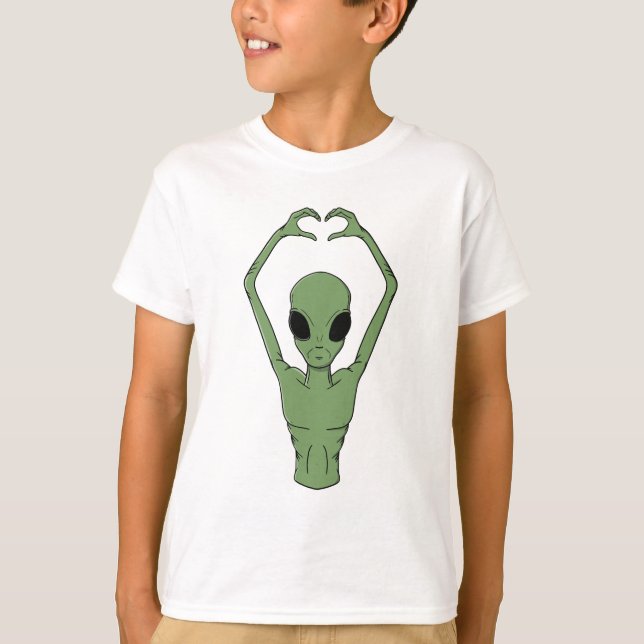 Camiseta Alien Heart Pose (Anverso)