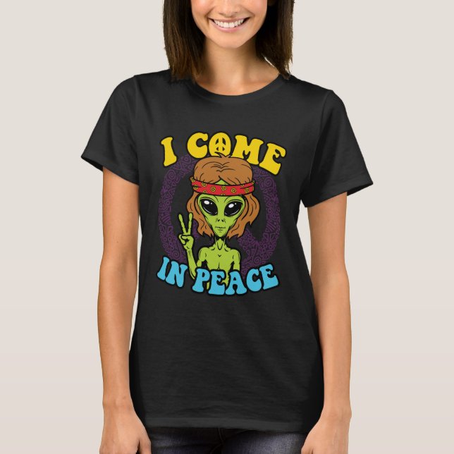 Camiseta Alien Hippie, vengo en paz (Anverso)