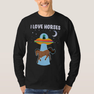 Camiseta Alien I Love Horses Ufo Caballo De Secuestro De Na