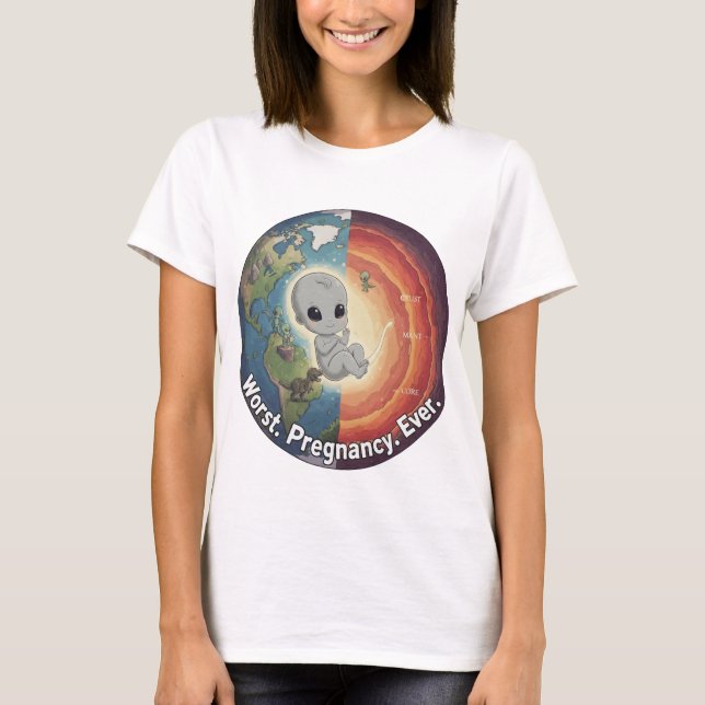 Camiseta Alien in Earth's Womb – “Worst Pregnancy Ever” (Anverso)