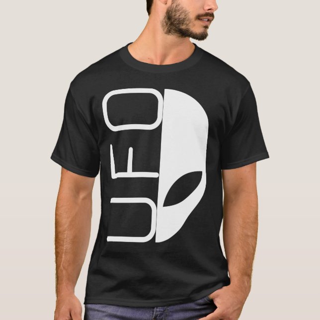 Camiseta Alien Invasion Half Face UFO Typography Design (Anverso)