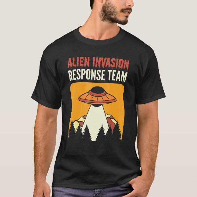 Camiseta Alien Invasion Response Team Aliens UFO (Anverso)