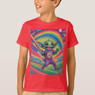 Camiseta Alien jugando béisbol