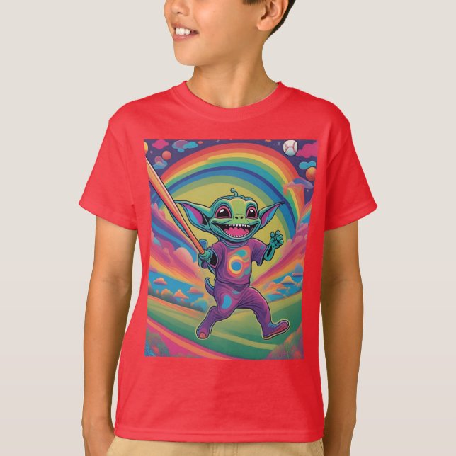 Camiseta Alien jugando béisbol (Anverso)
