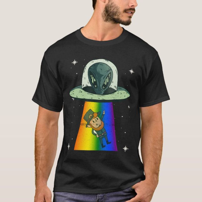Camiseta Alien Leprechaun St Patricks Day Arcoiris Irlandés (Anverso)