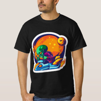 Camiseta Alien listo para la guerra con pegatina de nave es