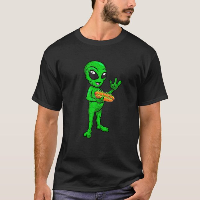 Camiseta Alien Lover UFO Funny Alien comiendo cosecha de pe (Anverso)