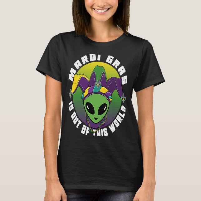Camiseta Alien Mardi Gras Is Out of This World (Anverso)