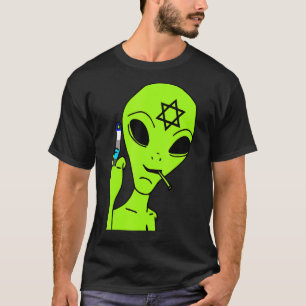 Camiseta Alien Middle Finger Hanukkah Chanukah Jewish Holi