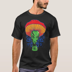 Camiseta Alien Mushroom Head For Gorra With Mandala