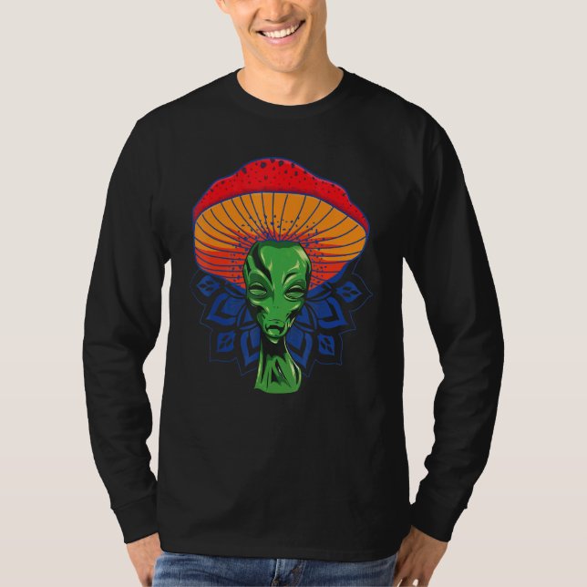 Camiseta Alien Mushroom Head For Gorra With Mandala (Anverso)