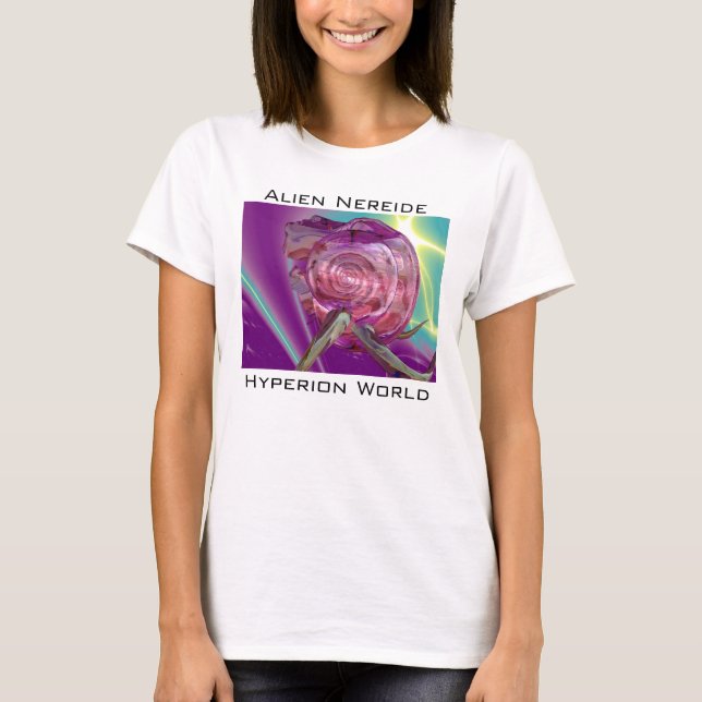 Camiseta ALIEN NEREIDE/NYMPH OF Water,PINK SEASHELL Sci-Fi (Anverso)