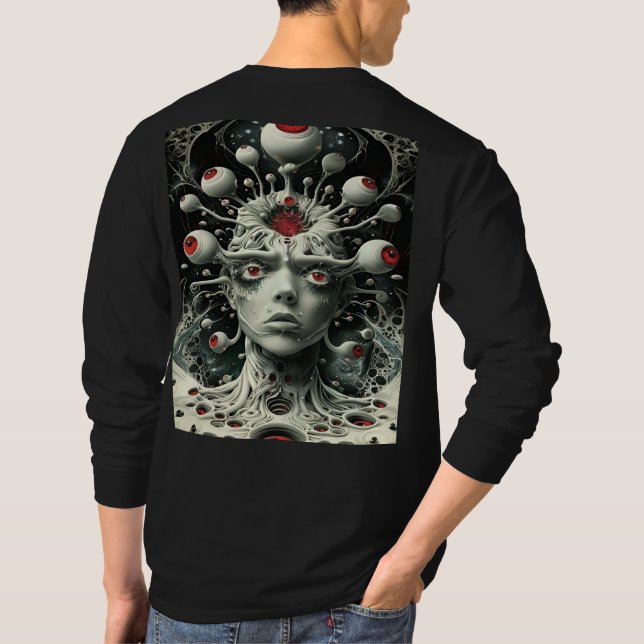 CAMISETA ALIEN OBSERVANDO POR LA TIERRA, DISEÑO IMPRESO ATR (Reverso)