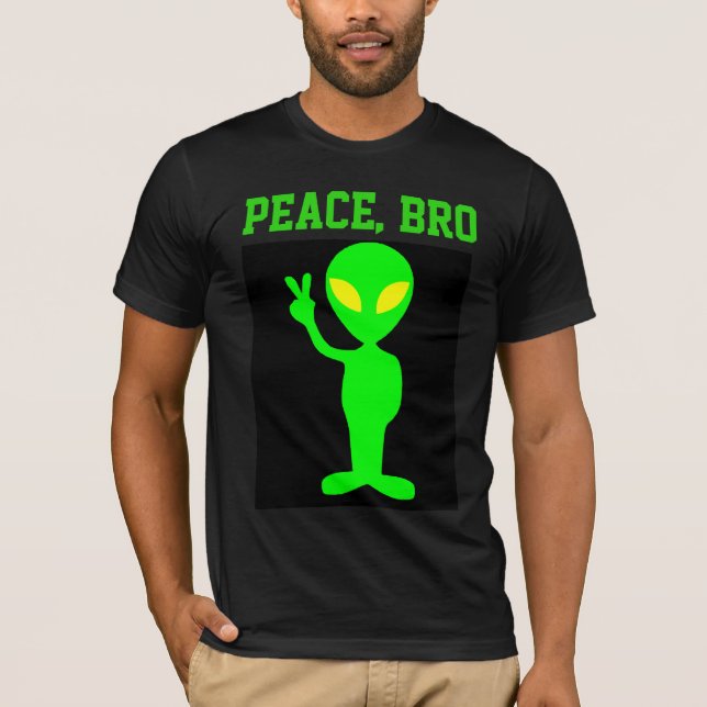 CAMISETA ALIEN PEACE BRO FUNNY T-SHIRTS TEES (Anverso)