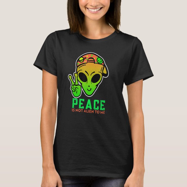 Camiseta Alien Peace Guay Cute Ufo Cumpleaños (Anverso)