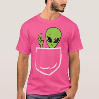 Camiseta Alien Peace Pocket Ufo Hombres Espaciales Extrater