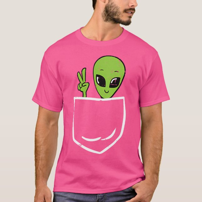 Camiseta Alien Peace Pocket Ufo Hombres Espaciales Extrater (Anverso)