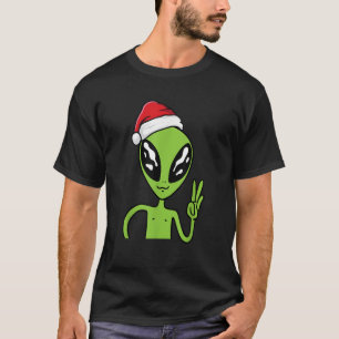 Camiseta Alien Peace Santa Hat Chrismas X Mas Pajama Boys G