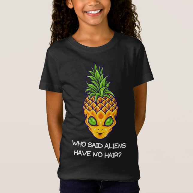 Camiseta Alien Pineapple UFO Calavera Tropical De Hawái (Anverso)