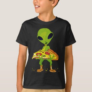 Camiseta Alien Pizza Comer Paz Funny Amante de comida espac