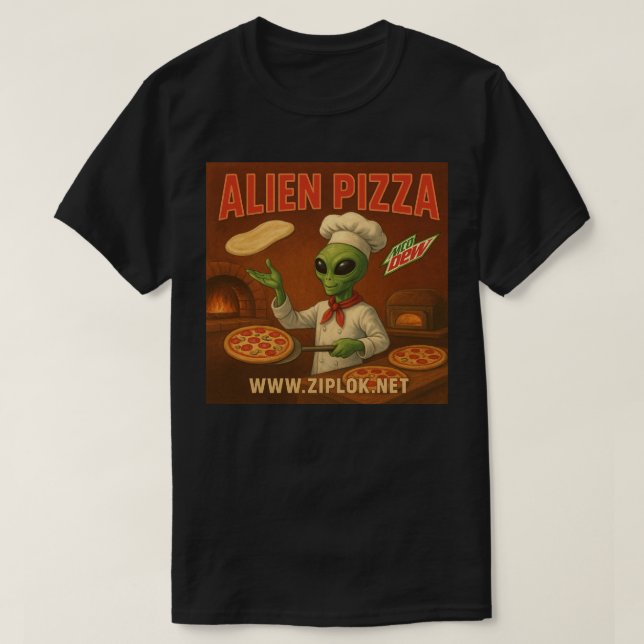 Camiseta Alien Pizza - T-Shirt (Diseño del anverso)