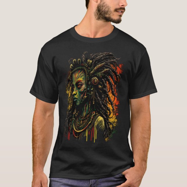 Camiseta Alien Rasta Rastafarian Rastafari UFO Extraterrest (Anverso)
