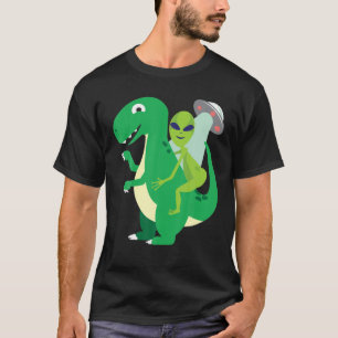 Camiseta Alien Riding Rex Guay Dinosaur Dino Halloween Cost