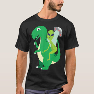 Camiseta Alien Riding T Rex Guay Dinosaur Dino Halloween Co