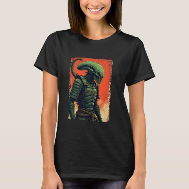 Camiseta Alien Samurai Tee Japan Sci-Fi Design Apparel U (Anverso)
