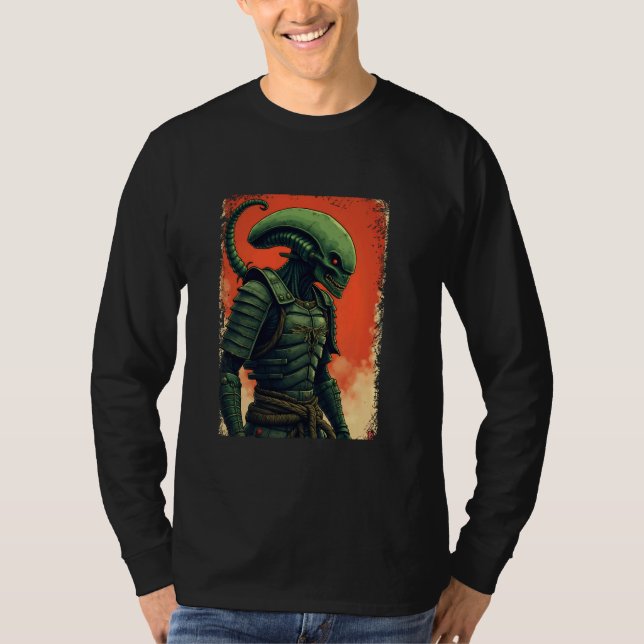 Camiseta Alien Samurai Tee Japan Sci-Fi Design Apparel U (Anverso)
