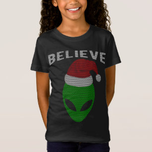 Camiseta Alien Santa al estilo de los Navidades de clase