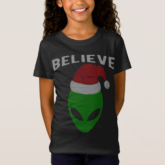 Camiseta Alien Santa al estilo de los Navidades de clase (Anverso)