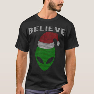Camiseta Alien Santa al estilo de los Navidades de clase