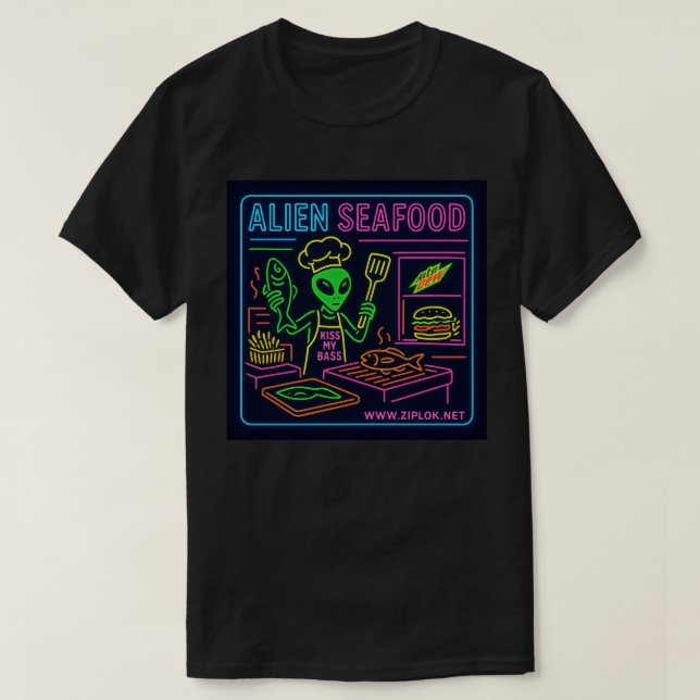 Camiseta Alien Seafood - T-Shirt (Diseño del anverso)