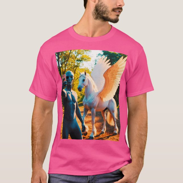 Camiseta Alien Selfie con Pegasus (Anverso)