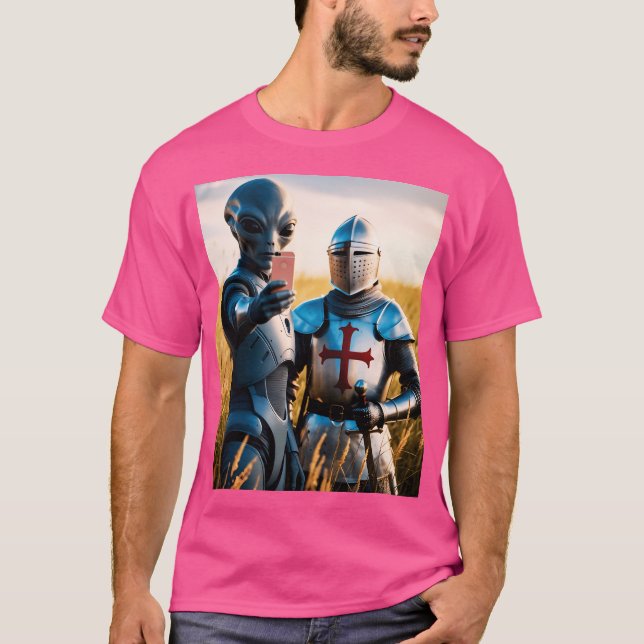 Camiseta Alien Selfie con Templar Knight (Anverso)