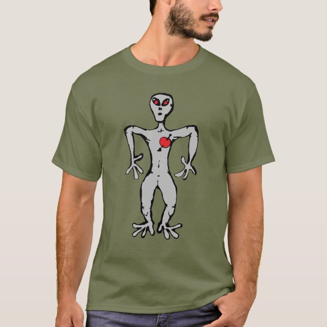 Camiseta ALIEN SIENDO color oscuro (Anverso)