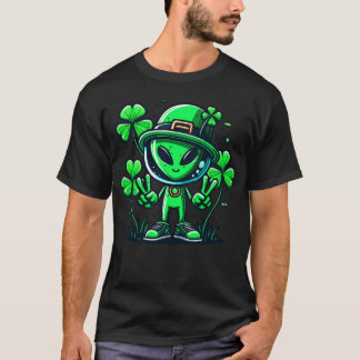 Camiseta Alien St Patricks Day Shamrock Irish Holiday