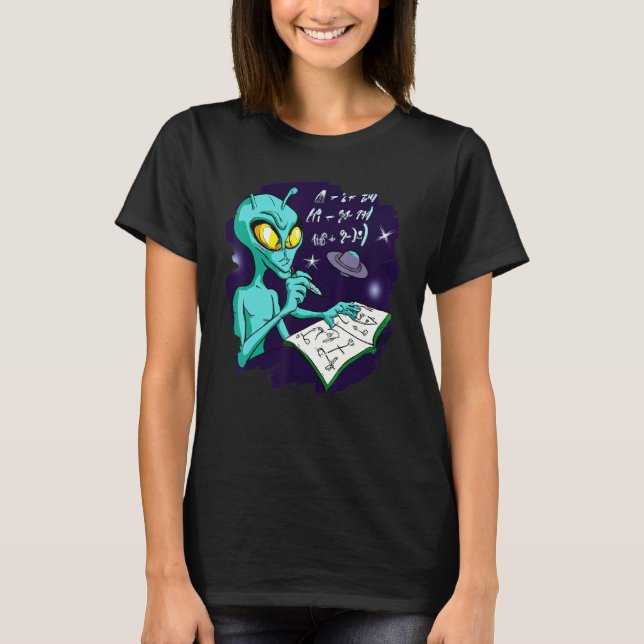 Camiseta Alien Studying Solving Math Science Physics Equati (Anverso)