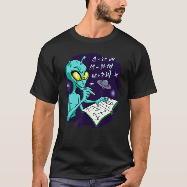Camiseta Alien Studying Solving Math Science Physics Equati (Anverso)