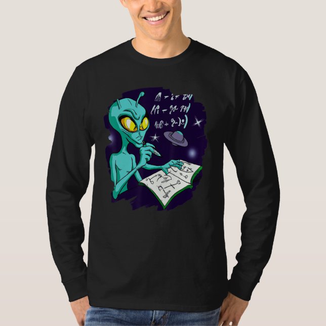 Camiseta Alien Studying Solving Math Science Physics Equati (Anverso)