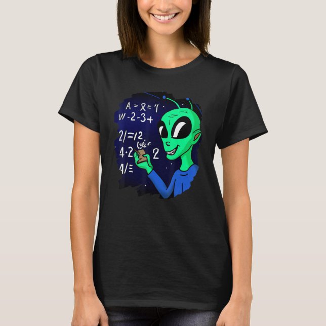 Camiseta Alien Studying Solving Math Science Physics Equati (Anverso)
