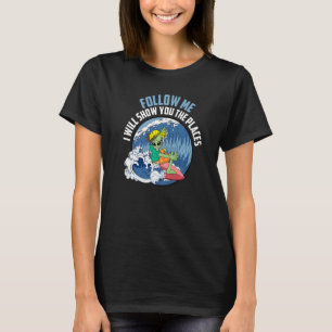 Camiseta Alien Surfing Water Sports Surfboard Premium