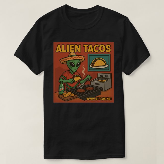 Camiseta Alien Tacos - T-Shirt (Diseño del anverso)