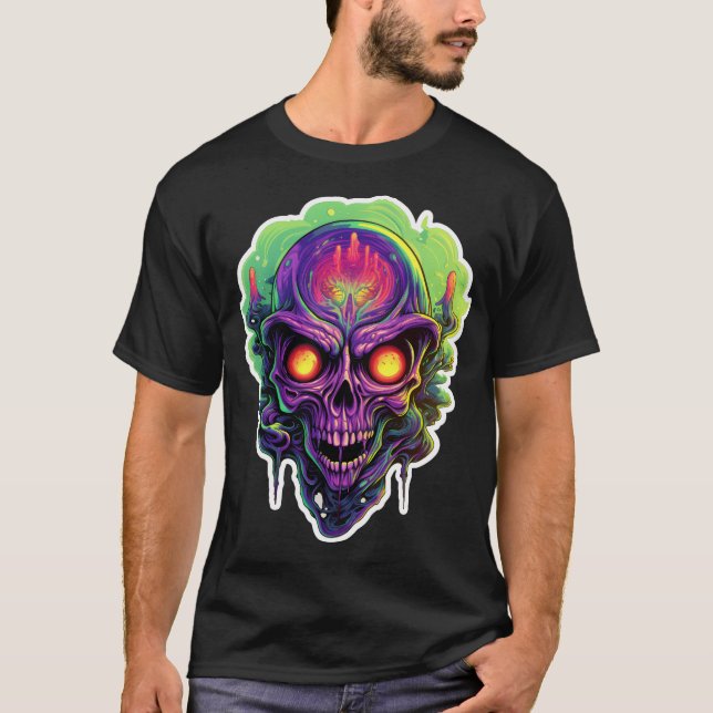 Camiseta Alien Trippy Alien Ufo Multicolored (Anverso)