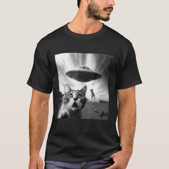 Camiseta Alien UFO  Cat (Anverso)
