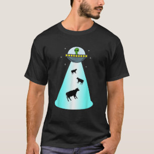 Camiseta Alien UFO Cow Abducción Shirny Extraterrestri